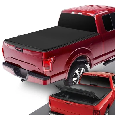 Cubierta Tonneau plegable suave plegable triple plegable para Ford F150 Fleetside 2004-2014 Foto 1 de 4