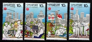 Singapore 1986 NTUC National Trades Union Congress set SG523-26 Used - Bild 1 von 1