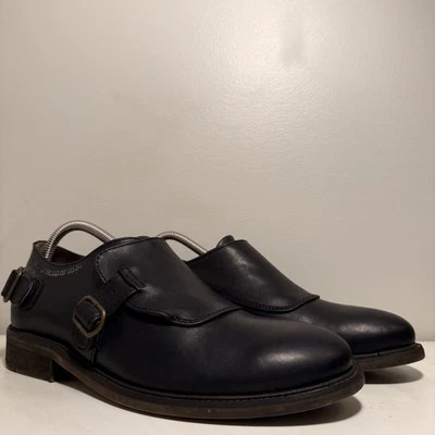 Zapatos de vestir John Fluevog de cuero con hebilla negros para hombre talla 9 informales Oxford de latón Foto 1 de 4