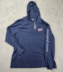 Camiseta con Capucha Vineyard Vines Deep Bay Flag Whale Manga Larga Para Hombre XXL NUEVA CON ETIQUETAS - Imagen 1 de 8