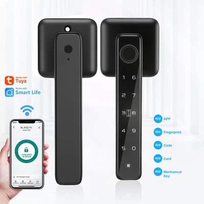 Smart Fingerprint Door Lock Electronic Handle Digital Password Key Card Tuya APP - Image 1 of 4