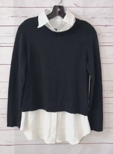 Suéter Top BLOOMINGDALES Talla M 100% Cachemira Dosfer Negro Blanco BB - Imagen 1 de 10