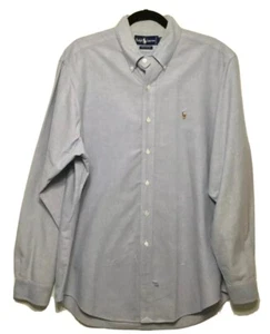 Ralph Lauren Herren Größe 16 1/2 -36 blau Knopfleiste Pony Hemd - Bild 1 von 4