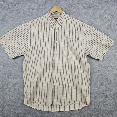 Cutter & Buck Beige Windowpane 100% Cotton XL Short Sleeve Button Up/Down Shirt - Image 1 of 4