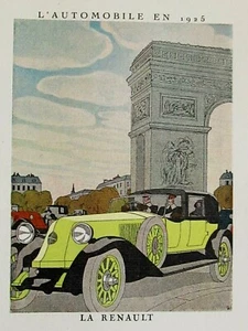 Pierre Mourgue La Renault L'automobile en 1925 EO Gazette du Bon Ton 1924-25 - Picture 1 of 3