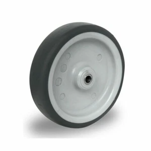 Ersatzrad 100 mm Edelstahl Gummi Rad Rolle Räder Einbaurad inkl. Achsmaterial - Bild 1 von 1