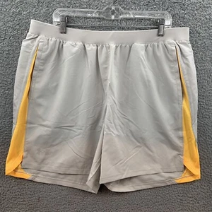 Under Armour UA Launch Shorts Mens 2XL XXL Gray Yellow Gym Running Brief Lined - Picture 1 of 16