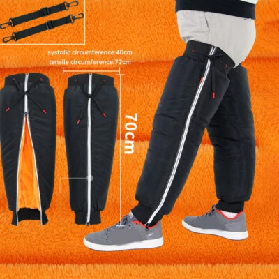 1 Pair Winter Motorcycle Warm Knee Pad Windproof Leg Support Zipper Leg Warmers - Image 1 of 4