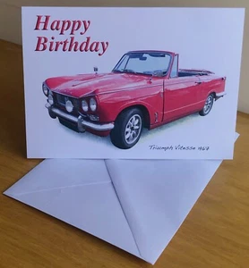 Triumph Vitesse 1967 - 5x7 Zoll Geburtstag, Jubiläum, Ruhestand oder leere Karte - Bild 1 von 6
