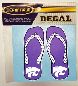 Kansas State University Wildcats FLIP FLOPS Vinyl Decal 4" Car Window Sticker - Picture 1 of 1