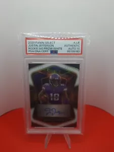 2020 Select Justin Jefferson Rookie Signature White PSA/DNA Auto 10 10/35 - Picture 1 of 9