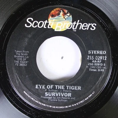 Soundtrack 45 Survivor - Eye Of The Tiger / Take You on A Saturday on Scotti Bro - Image 1 of 2