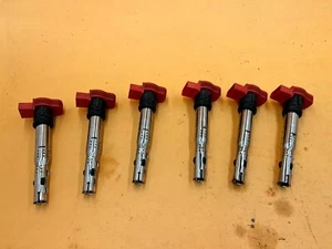 09-17 AUDI Q5 8R 3.0L 3.2L V6 ENGINE MOTOR INGITION COIL SET OF 6 OEM - Picture 1 of 6