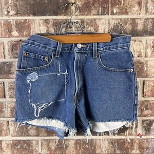 Vintage Levi's 550 Denim Relaxed Fit Student Ägypten Patch abgeschnittene Jeansshorts 30 x 30 - Bild 1 von 9