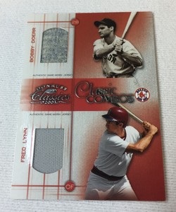 2003 Donruss Classics Classic Combos BOBBY DOERR,FRED LYNN ~CC 3~ 23/25 ~ jersey