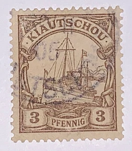 Travelstamps: Germany Kiautschou Stamps Kaiser’s Yacht 3pf Used, Handstamped - Picture 1 of 5