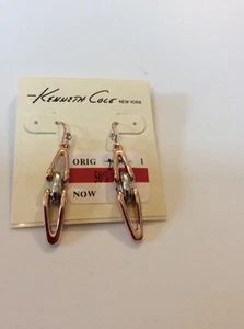 $28 Kenneth Cole Rose Gold Tone Link Drop Earring 58F - Picture 1 of 4