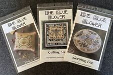 Lot of 3 The Blue Flower "Sleeping, Quilting, Tudor Bee" Cross Stitch Patterns