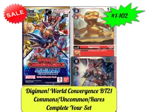 Digimon! World Convergence BT21 Commons/Uncommon/Rares Complete Your Set - Picture 1 of 12
