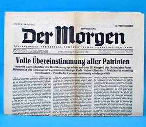 Der Morgen 23. September 1958 z 63. Geburtstag Hochzeit 23.09.1958 DDR 23.9.1958 - Bild 1 von 1