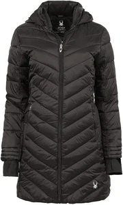 SPYDER GIRLS' BOUNDLESS LONG PUFFER COAT, BLACK, MEDIUM - Picture 1 of 5