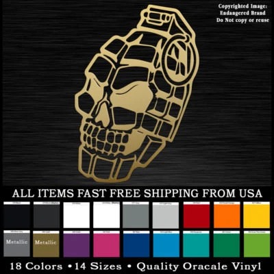 Skull Grenade Funny Decal sticker - Image 1 of 4