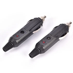 2PCS 12V Universal Male C Cigette Lighter Socket Plug Connector 15A Fus FT ^❤ - Picture 1 of 9