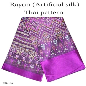 Rayon Fabric with Traditional Thai Pattern – Glossy Finish | EB-151 - Picture 1 of 5