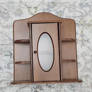 Vintage Wood Small Mini Tabletop Curio Cabinet Apothecary Trinket Shelf Display - Imagen 1 de 9