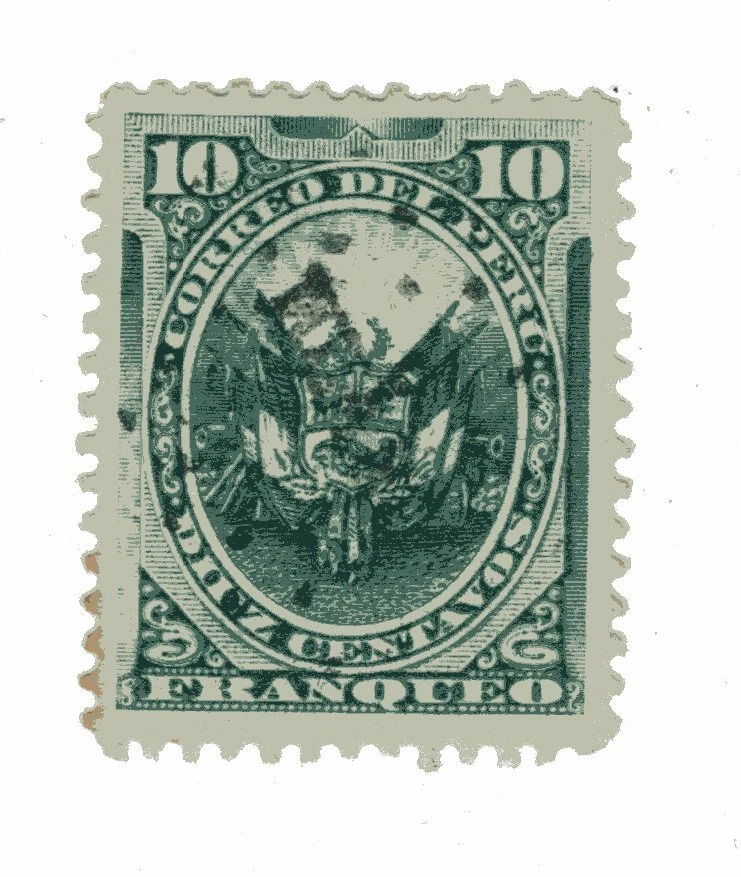 PERU, YV # 22, HUANUCO CANCEL, VF - Image 1 of 1