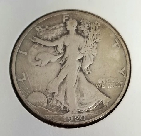 1920-PDS Walking Liberty Half Dollars.  *90% Silver*  G-VG- Condition ~3 COINS~ Cover