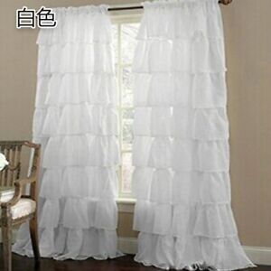 Tulle Multi-layered Lace Curtain for Bedroom Window Solid Color Blackout Curtain