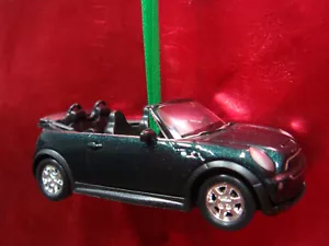 NEW * MINI COOPER MODEL S BRITISH EUROPEAN CONVERTIBLE GREEN CHRISTMAS ORNAMENT - Picture 1 of 1