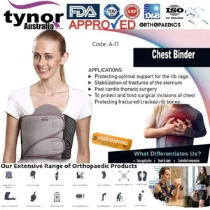 Tynor™ Chest Binder Broken Rib Brace for Cracked, Fractured or Dislocated Ribs - Picture 1 of 11