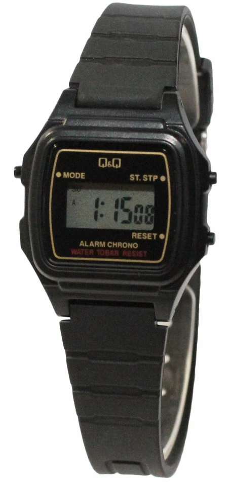 Q&Q by Citizen LLA2J213Y Women's Digital Black Plastic Watch Resin Strap NO BOX - Image 1 of 1