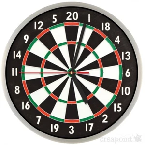 #202 Wanduhr » Dartscheibe «  optional mit lautlosem Uhrwerk Darts Partyraum - Picture 1 of 5