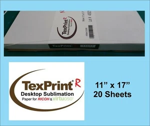 TexPrint R Carta Trasferibile a Sublimazione, 11x17, Confezione da 20 Fogli - Foto 1 di 1