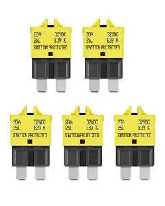 5x  20A CIRCUIT BREAKER RESETABLE BLADE TYPE FUSE CAR VAN TRUCK MARINE Universal - Picture 1 of 7