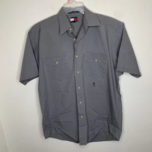 Tommy Hilfiger Mens S Grey Short Sleeve Button Up Shirt - Picture 1 of 5