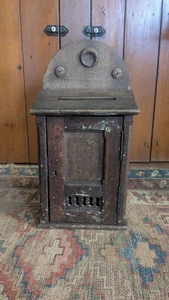 Sweet Antique Early Primitive Wood Wall Ballot Mailbox 16" Patina - Picture 1 of 9
