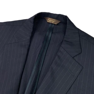 Paul Stuart Men’s Stuart III Silky Powder 2-Button Blazer Navy Pinstripe • 42 L - Picture 1 of 12