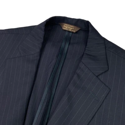 Paul Stuart Men’s Stuart III Silky Powder 2-Button Blazer Navy Pinstripe • 42 L - Image 1 of 4