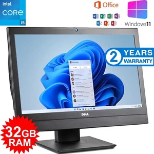 DELL 24" ALL IN ONE I5 QUAD CORE, 32GB RAM. 256GB SSD +500GB, 11 PRO & OFFICE - Picture 1 of 6