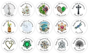 48x3cm runde personalisierte Aufkleber für Hochzeitstag - Bild 1 von 16