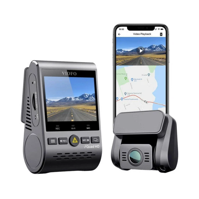 VIOFO 2K 1440P 60fps 1080P 30fps Front and Rear Dual Dash Camera with Wi-Fi GPS - Black