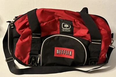 Ogio Big Dome Netflix Logo Overnight Duffel Bag 21x11x9 Red Gym Travel RARE - Image 1 of 4