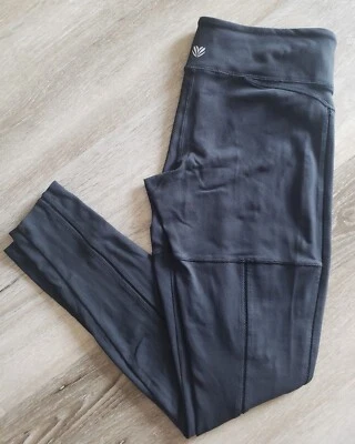 Mujer Talla Grande Negro Malla Panel Red Entrenamiento Compresión Yoga Leggings Foto 1 de 4