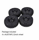 4x 2.2 Inch Rubber Tyres With Metal Rim for 1:10 Axial SCX10 TRX-4 RC Car