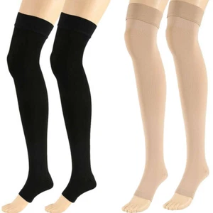 Compression Socks Thigh High pressure Open Toe Varicose Stockings Men Women ZF - Picture 1 of 14