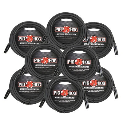 Cable de micrófono XLR de 8 mm de alto rendimiento Pig Hog, 25 pies PHM25 - 8 unidades Foto 1 de 4